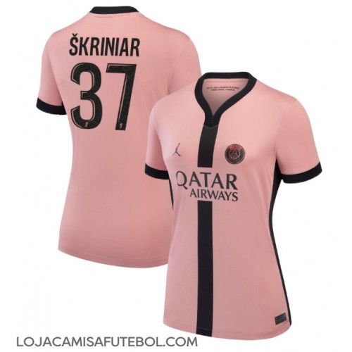 Camisa de Futebol Paris Saint-Germain Milan Skriniar #37 Equipamento Alternativo Mulheres 2024-25 Manga Curta